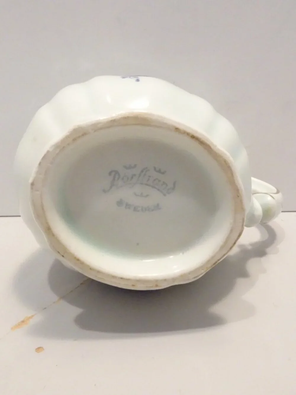 Rorstrand Blue Orchid Creamer Gold Trim Made in Sweden Blue